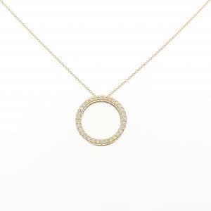 K18YG/PT900 ダイヤモンド ネックレス 0.19CT
