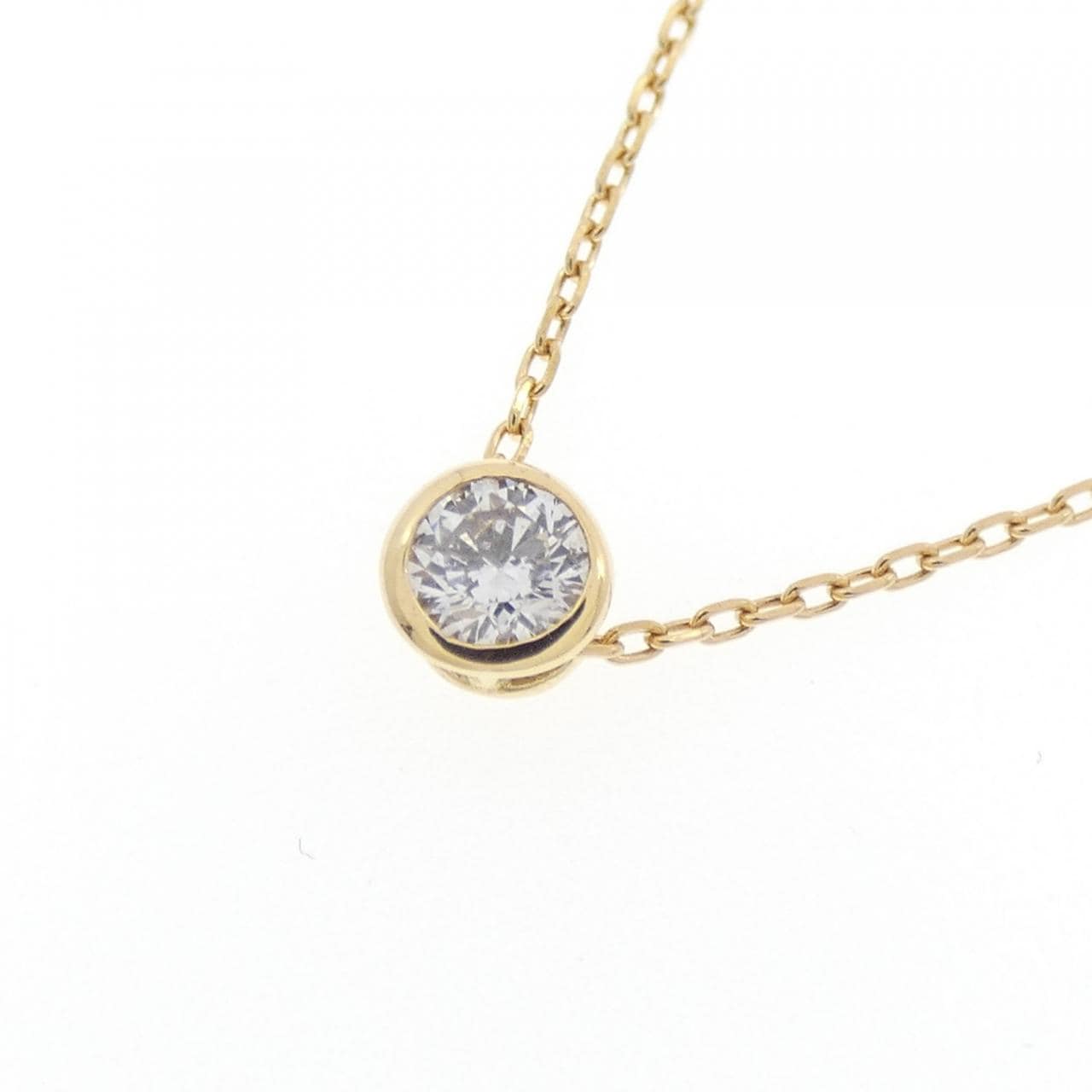 K18YG ソリティア ダイヤモンド ネックレス 0.135CT