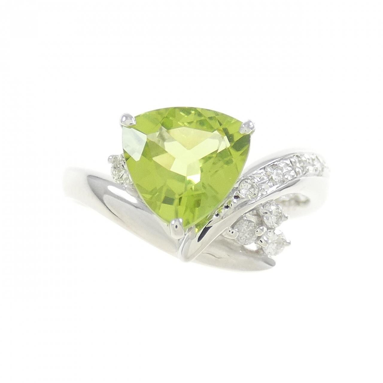 K18WG橄欖石戒指 1.39CT