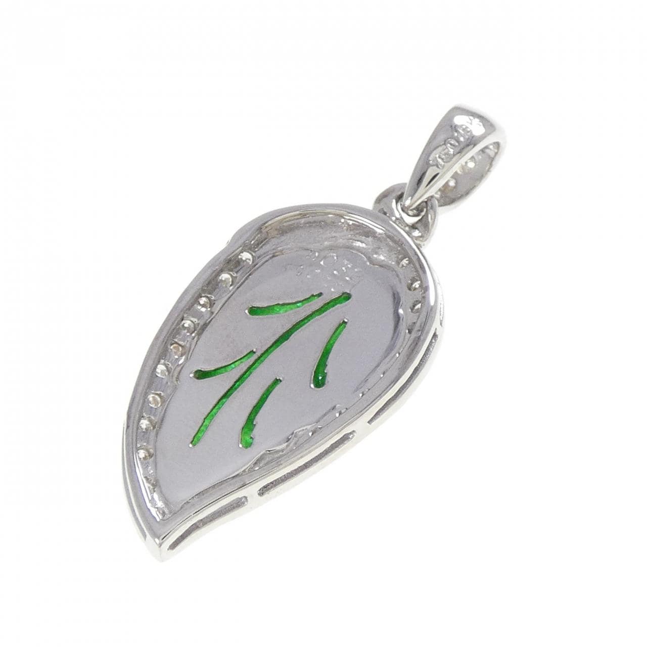 750WG リーフ ヒスイ ペンダント 1.028CT