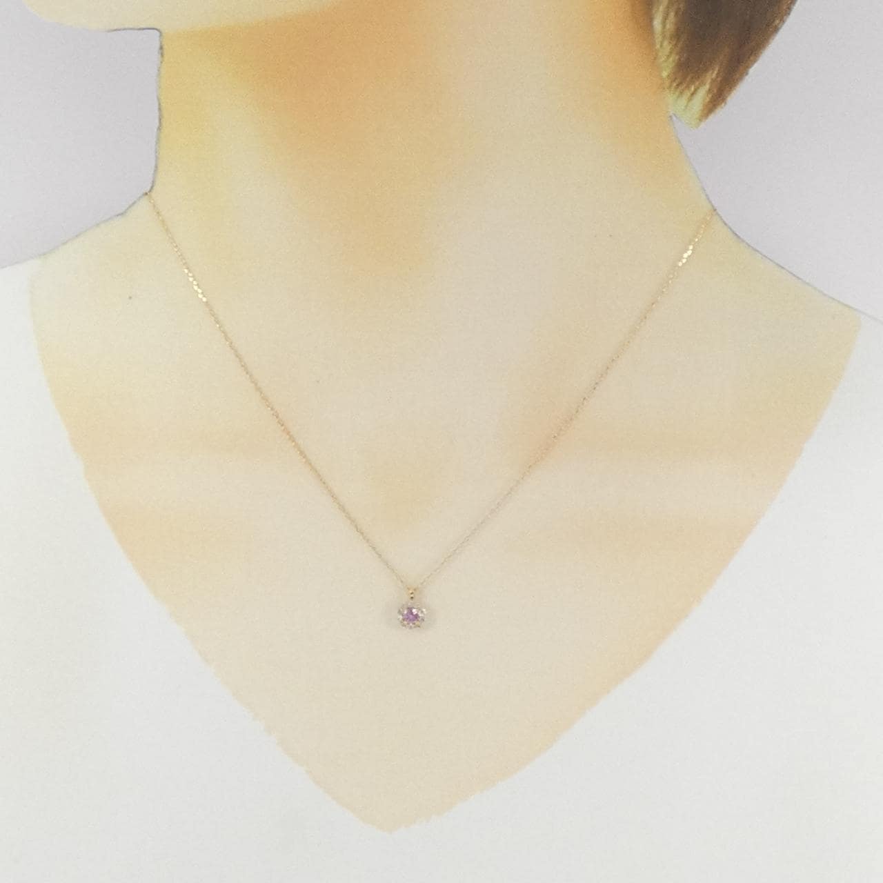 K18PG サファイヤ ネックレス 0.10CT