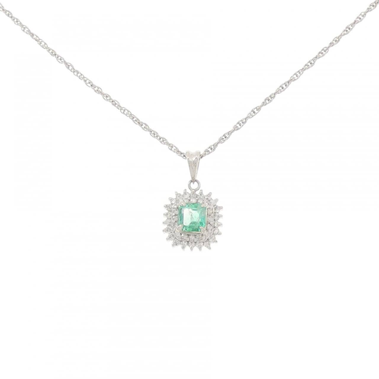 PT900/PT850 エメラルド ネックレス 0.43CT