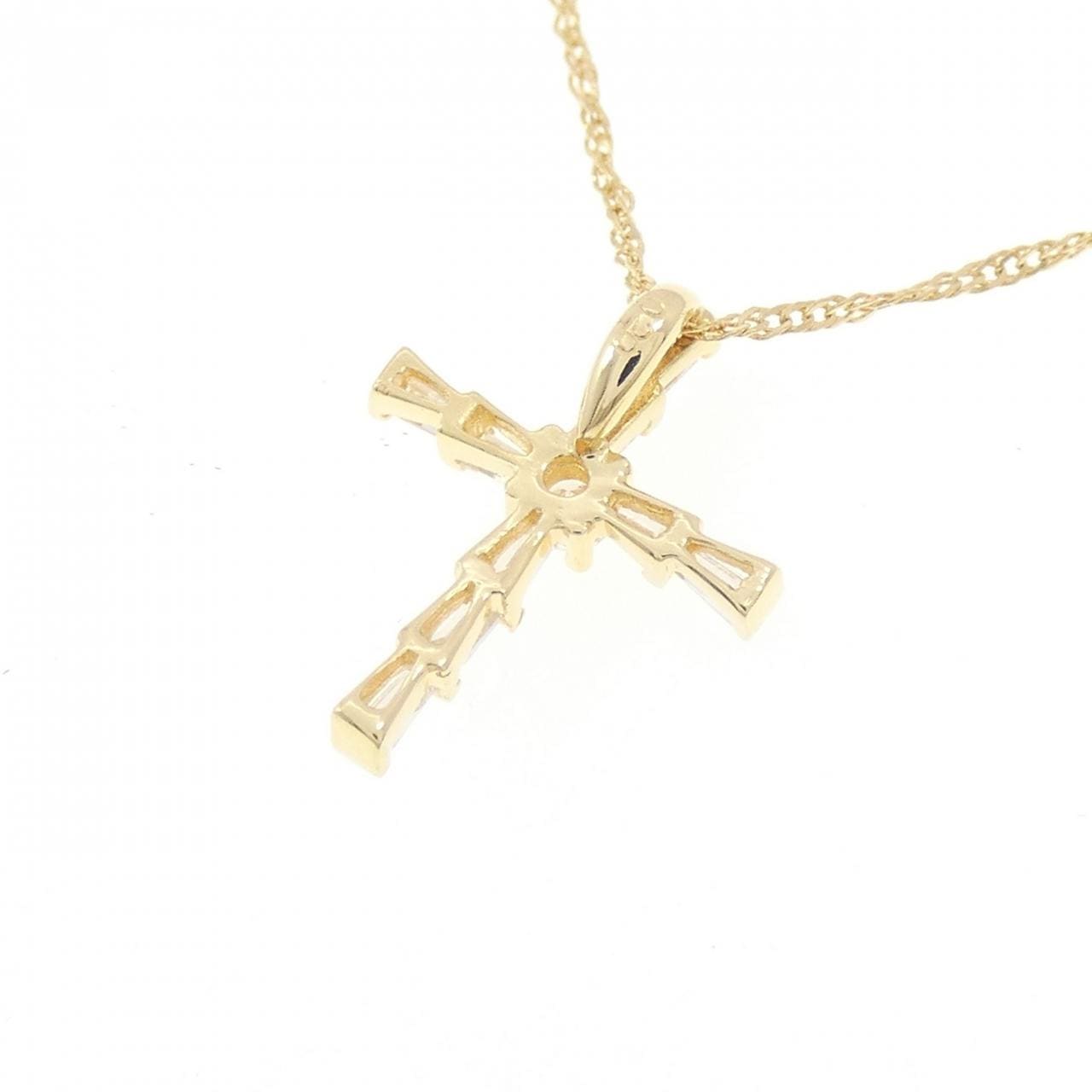 K18YG クロス ダイヤモンド ネックレス 0.20CT