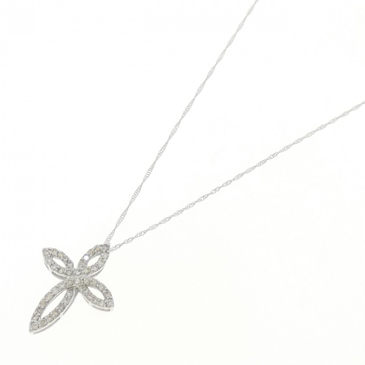K18WG ダイヤモンド ネックレス 0.30CT
