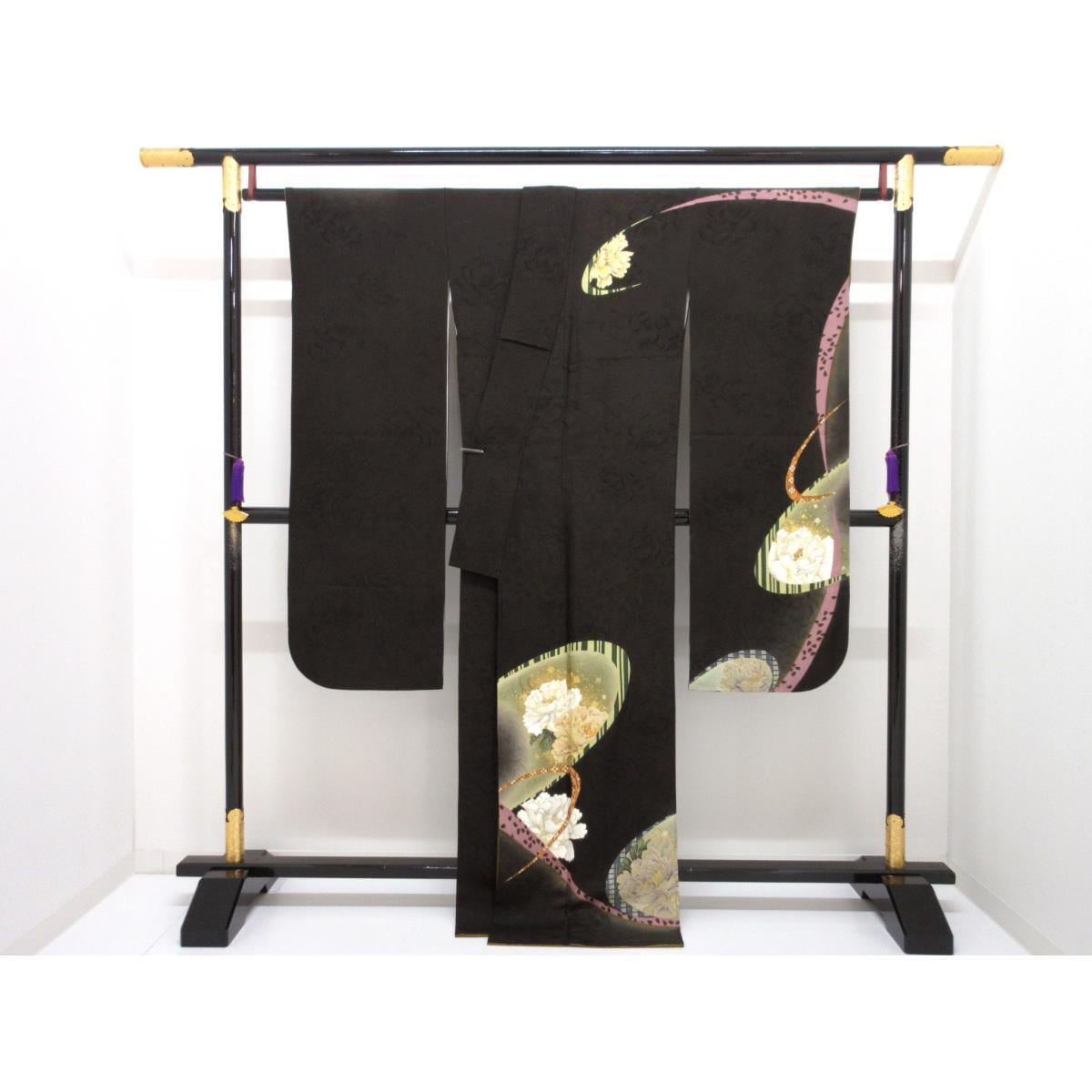 振袖　友禅金彩加工　刺繍入りボカシ染