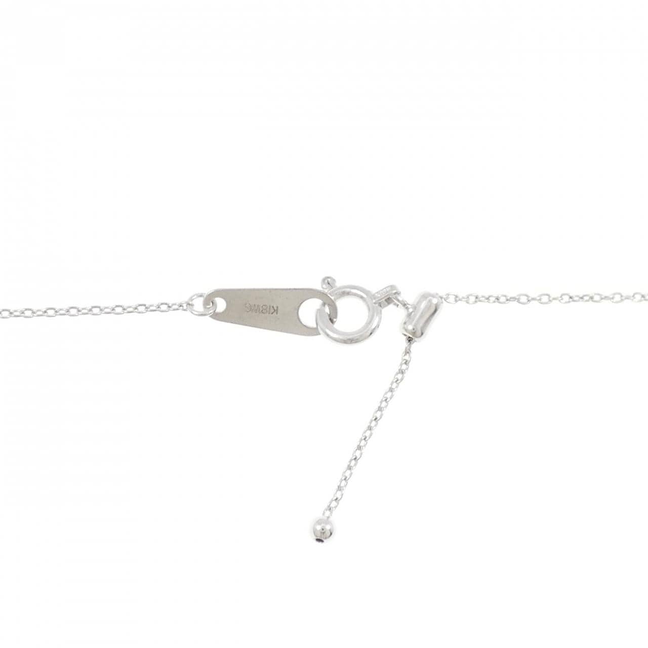 K18WG スリーストーン ダイヤモンド ネックレス 0.55CT