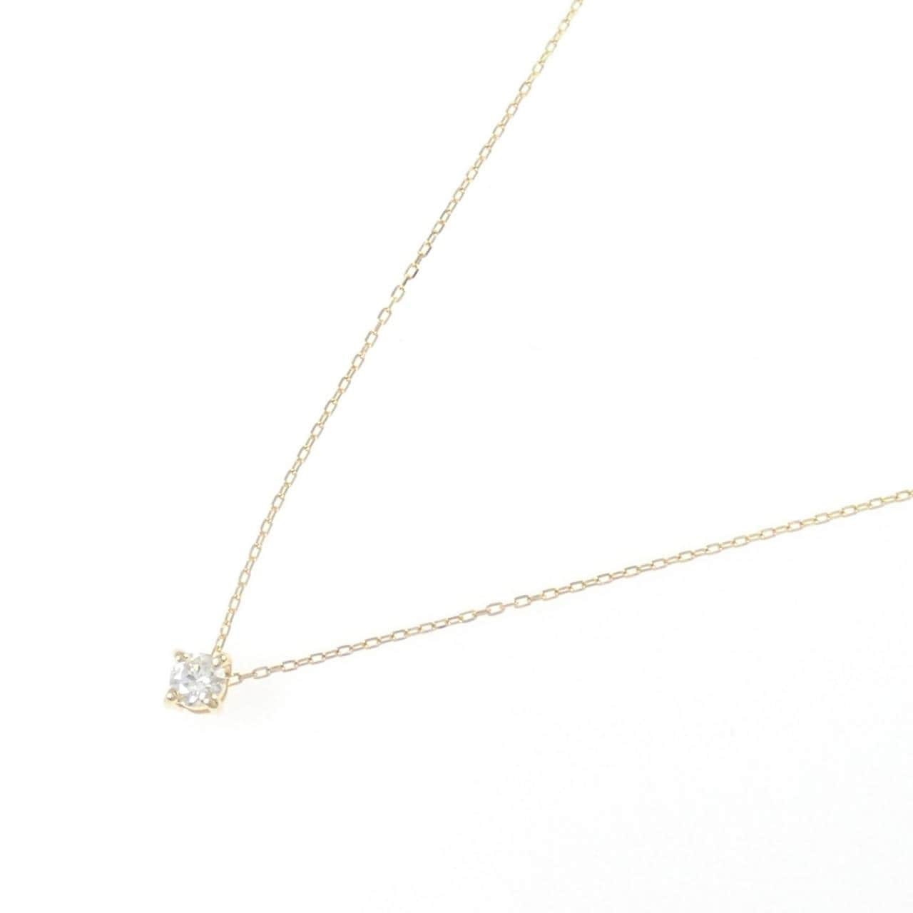 K18YG ソリティア ダイヤモンド ネックレス 0.10CT