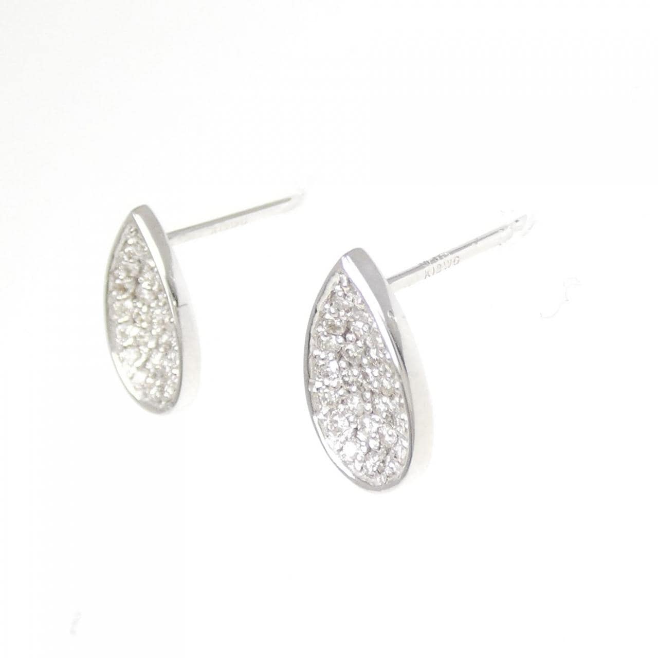 K18WG パヴェ ダイヤモンド ピアス 0.30CT