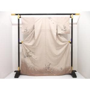 [Unused items] Visiting kimono, pongee weave, Yuzen processing, gradation dyeing