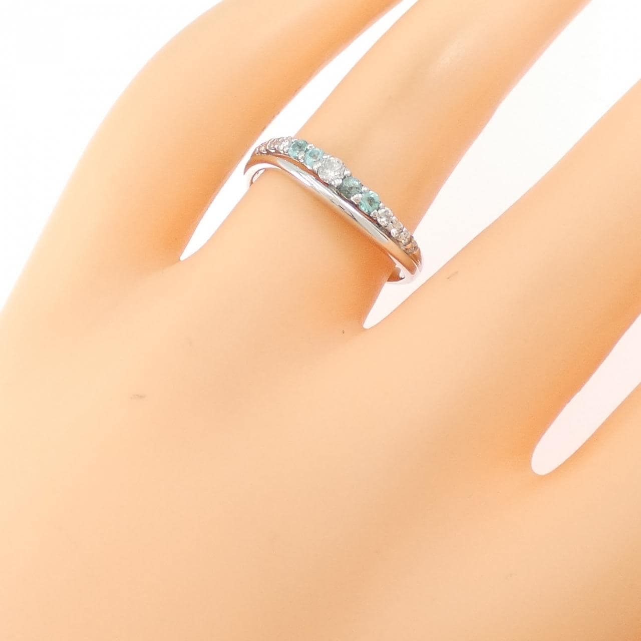 K18WG碧璽戒指 0.17克拉