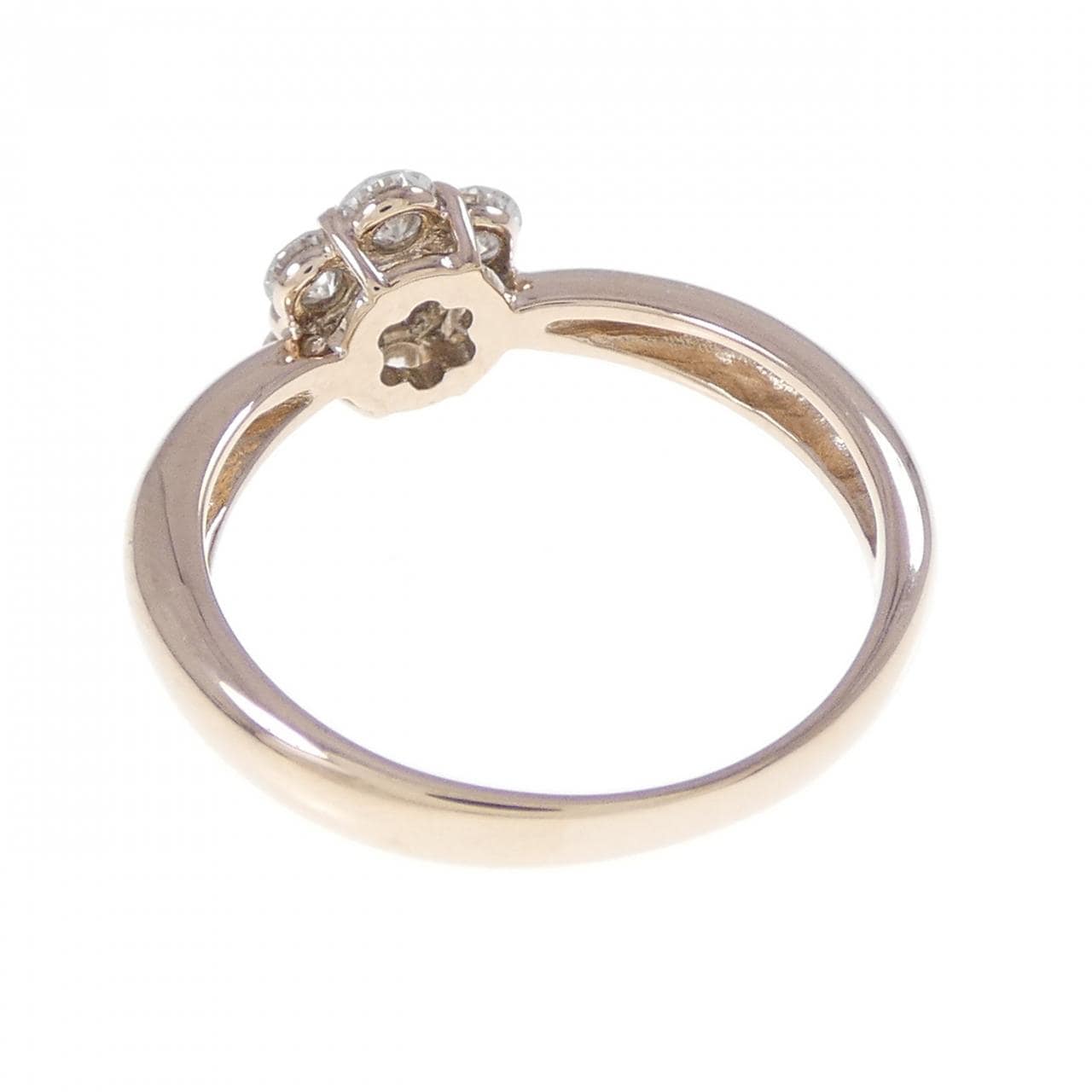 K18PG フラワー ダイヤモンド リング 0.50CT