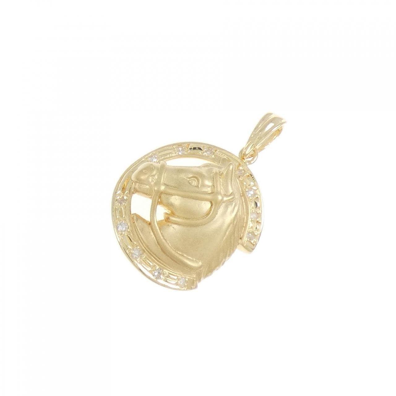 K18YG Horse Diamond Pendant