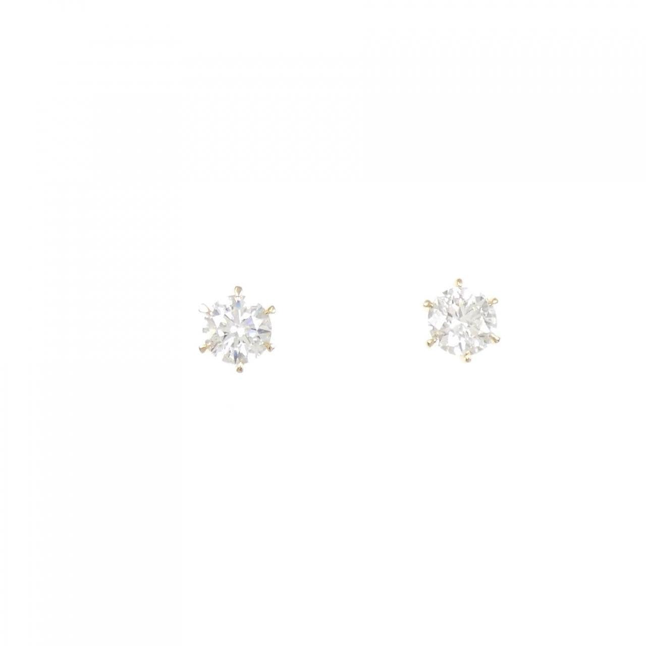 [再加工款] K18YG/ST鑽石耳環 0.309CT 0.336CT H SI2 EXT