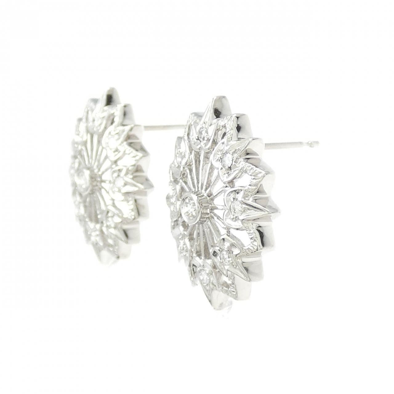 750WG/K14WG ダイヤモンド ピアス 0.30CT