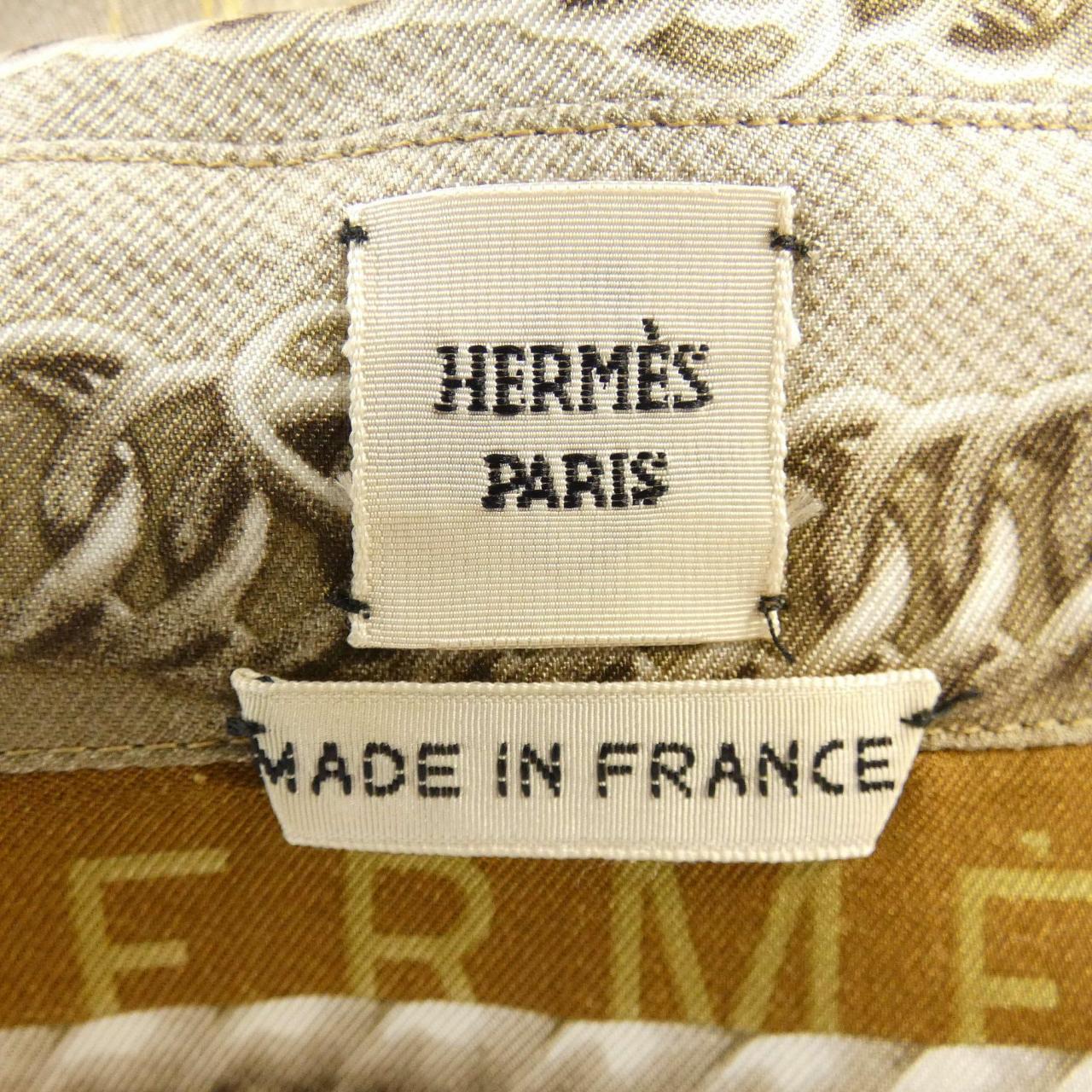 エルメス HERMES PROJECTS CARRES sh200 ツイルレーヌ. シャツ