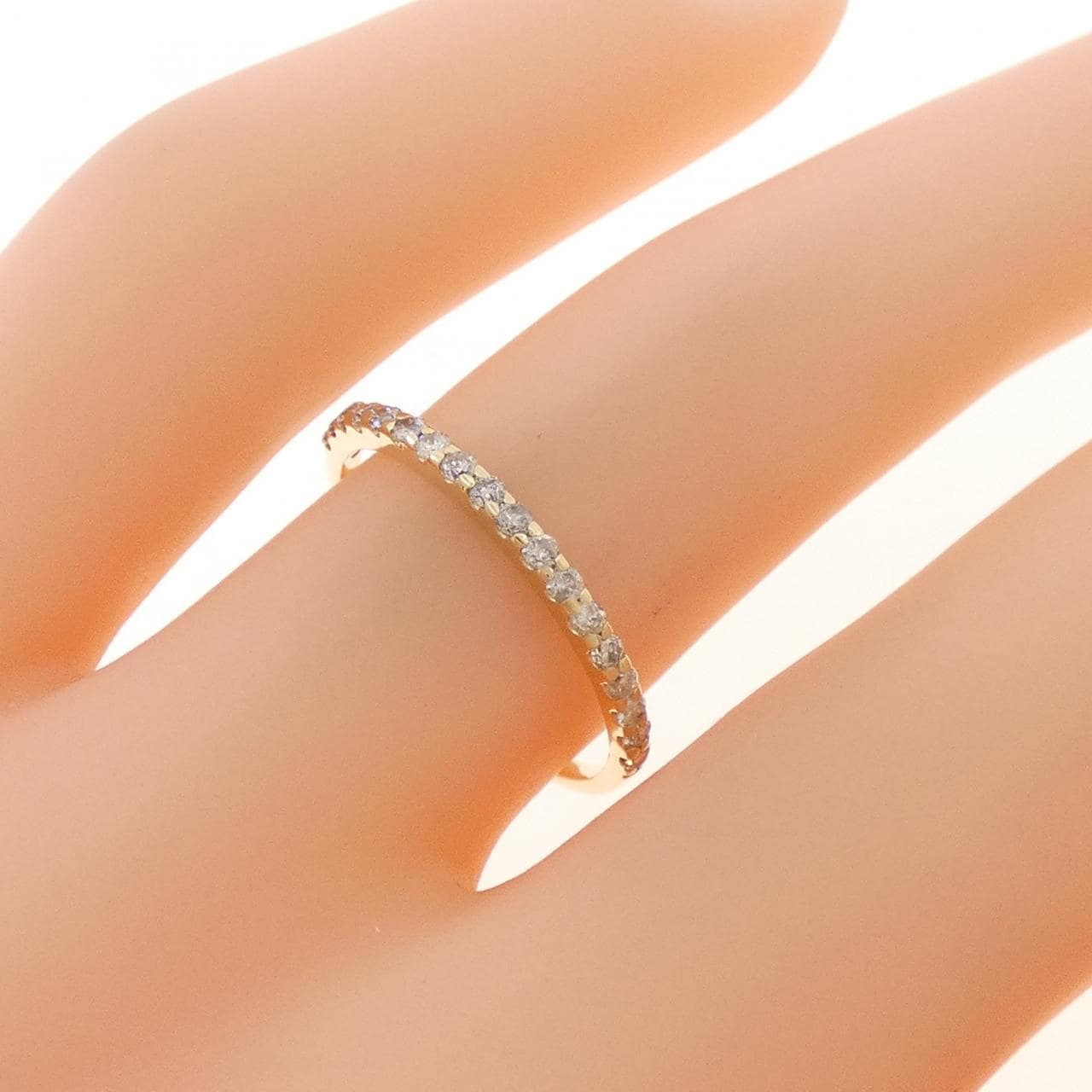 K10YG ハーフエタニティ ダイヤモンド リング 0.20CT