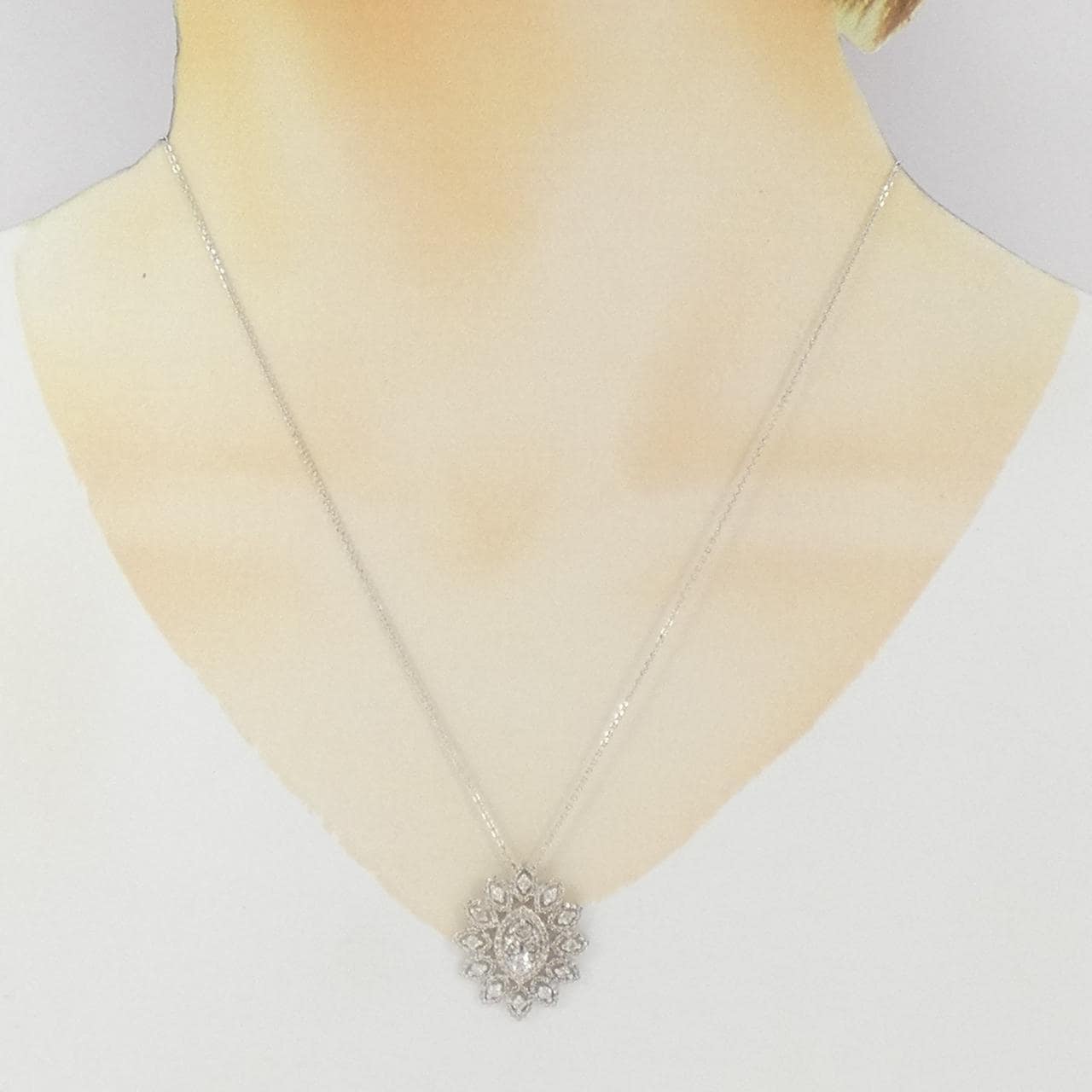 K18WG ダイヤモンド ネックレス 1.50CT