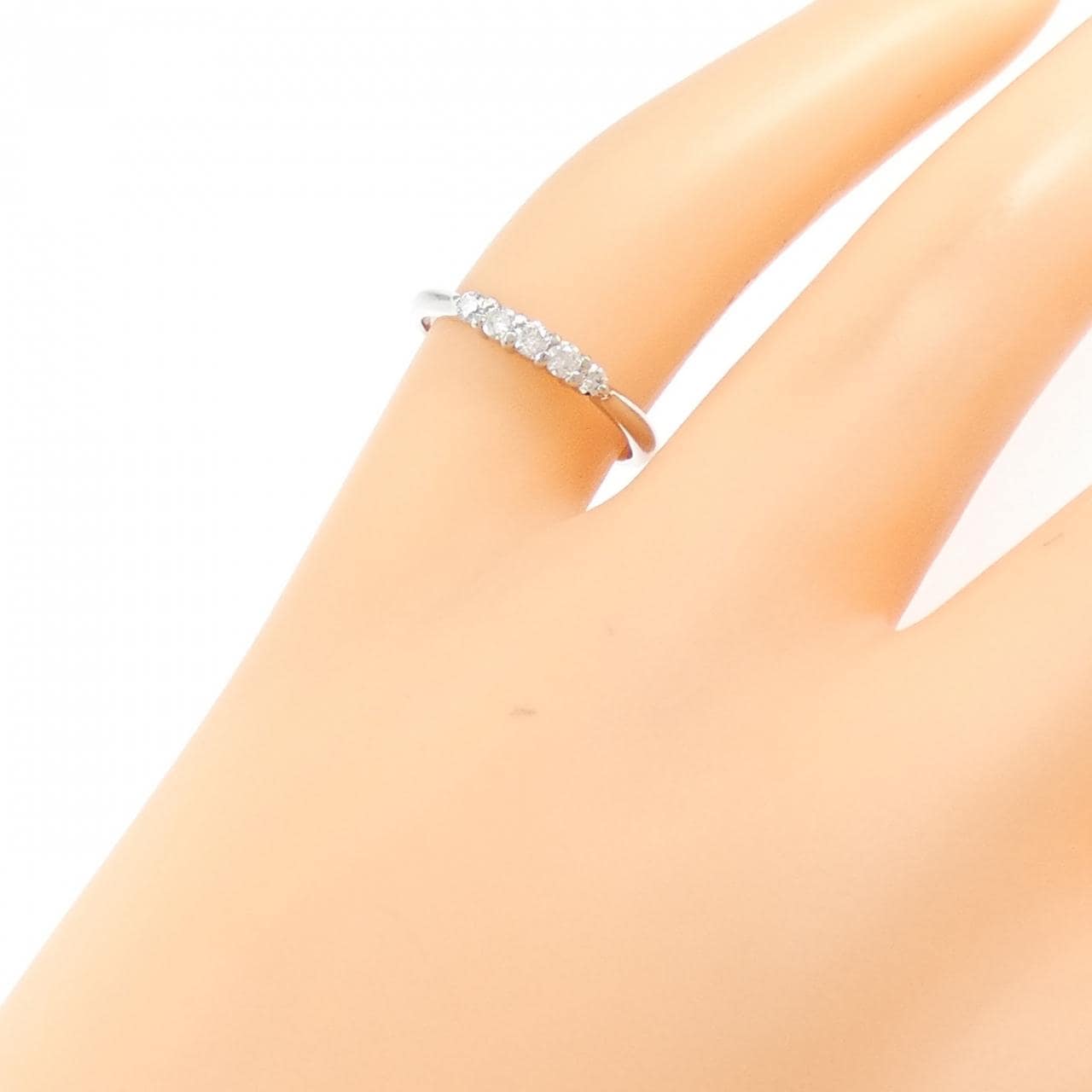 PT900 ダイヤモンド ピンキーリング 0.13CT