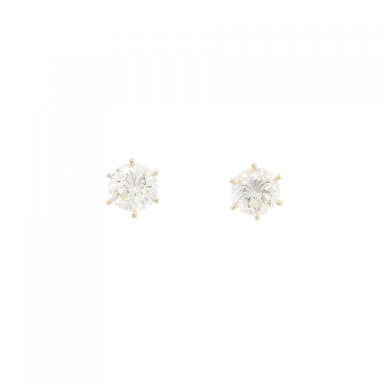 【新品】K18YG ダイヤモンド ピアス 0.763CT 0.743CT H SI2 Good