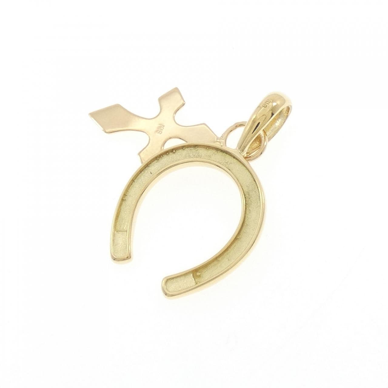 K18YG十字架×马蹄吊坠