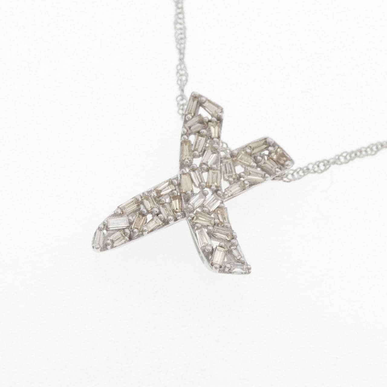 K18WG ダイヤモンド ネックレス 0.30CT