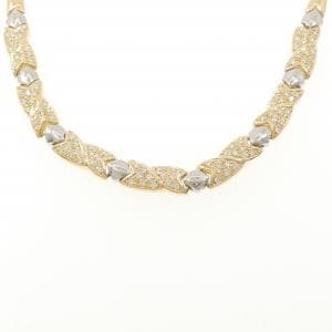 K18YG/PT850 ダイヤモンド ネックレス 1.05CT