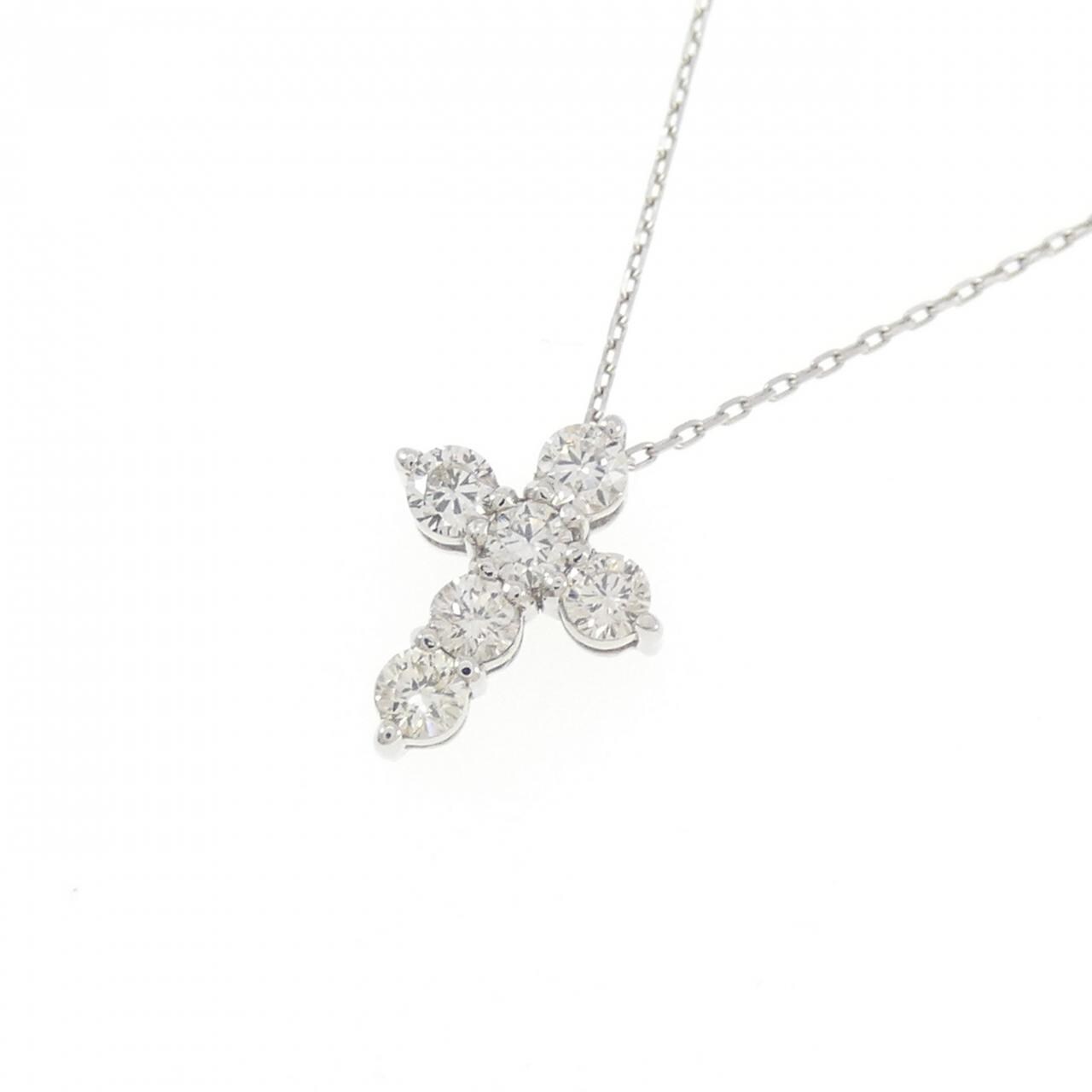PT900/PT850 クロス ダイヤモンド ネックレス 0.30CT