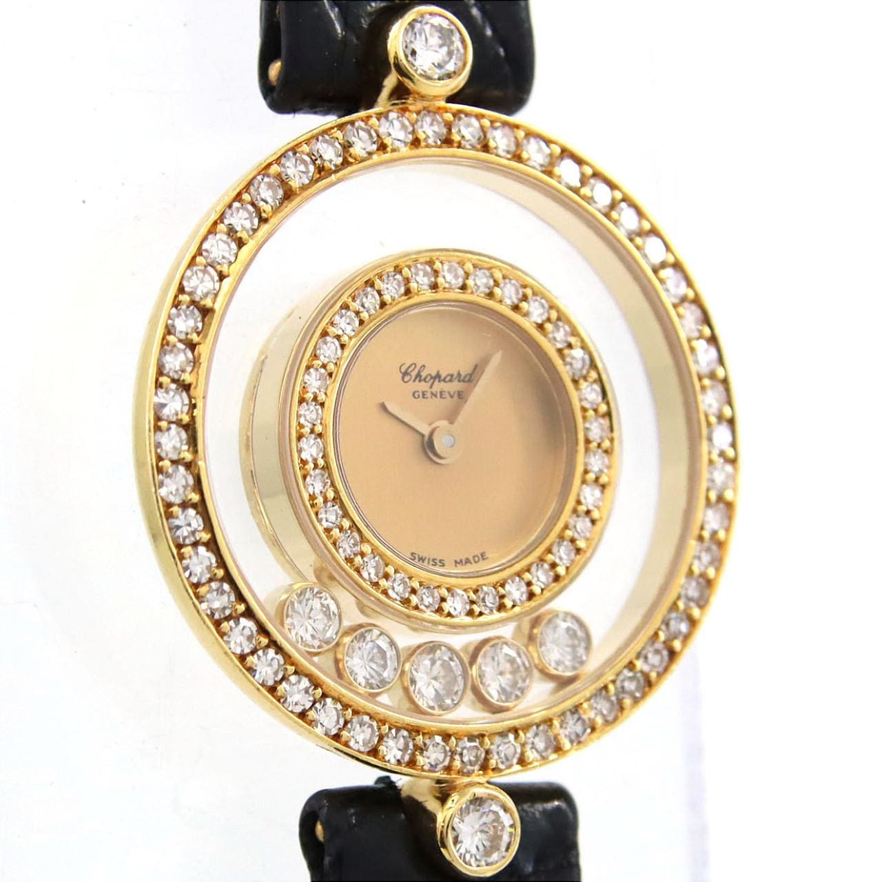 【ノーメンテナンス特価】ショパール ハッピーダイヤモンド YG/2D･5P 203957-0001 YG クォーツ