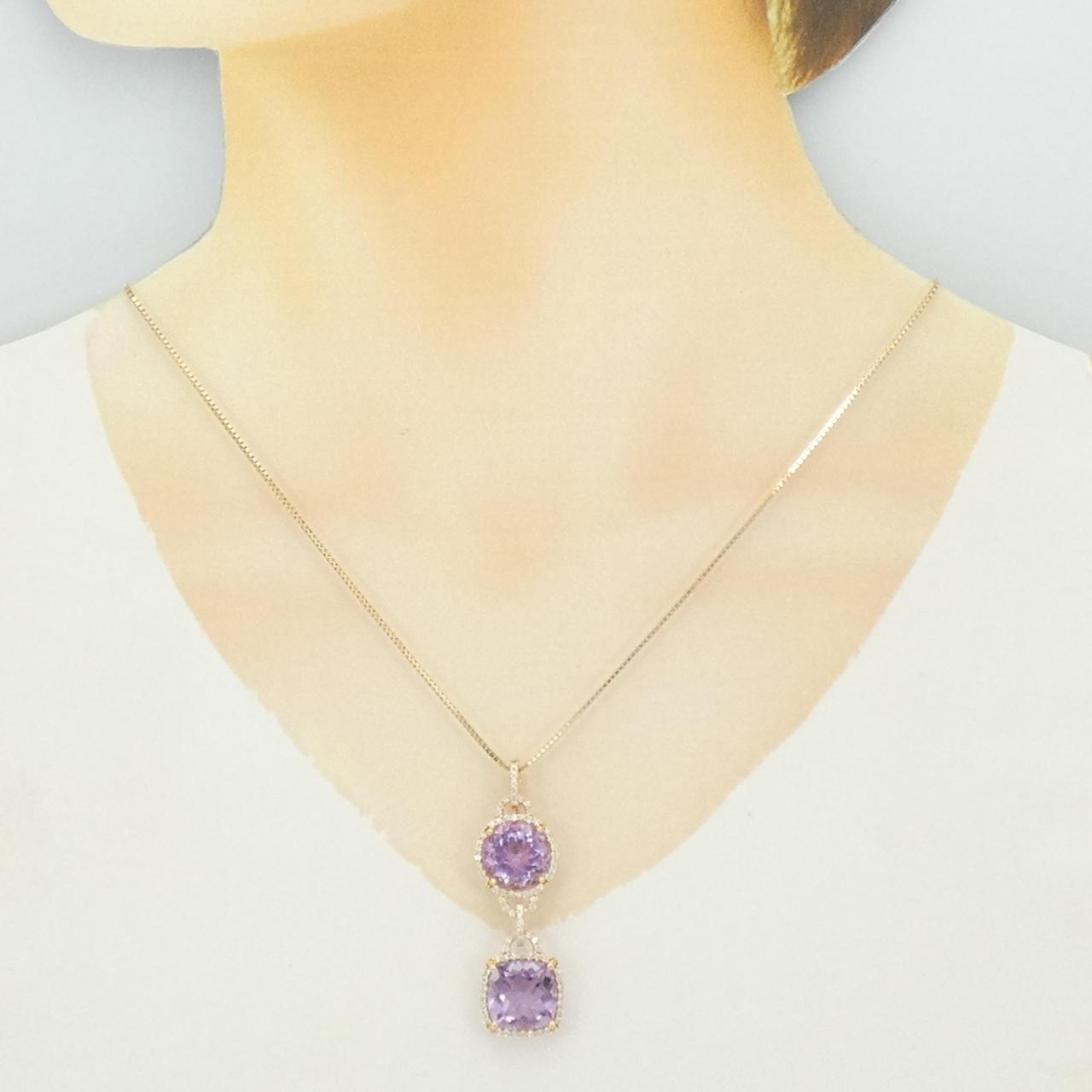 K18PG アメジスト ネックレス 12.67CT