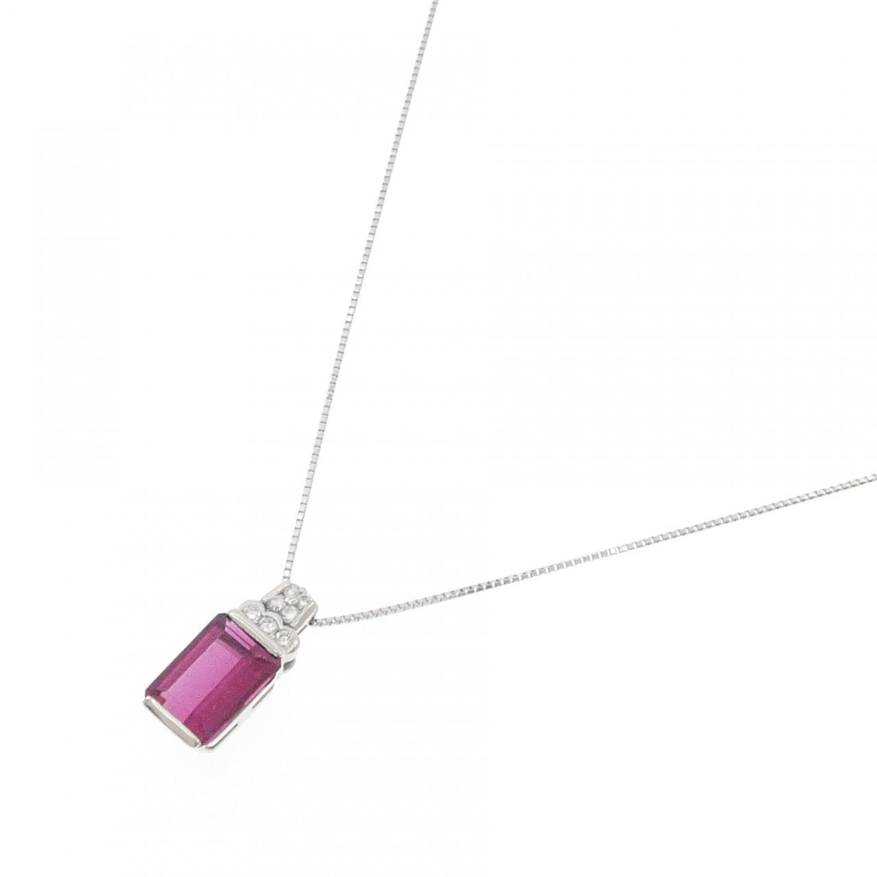 PT900/PT850 ルベライトトルマリン ネックレス 2.78CT