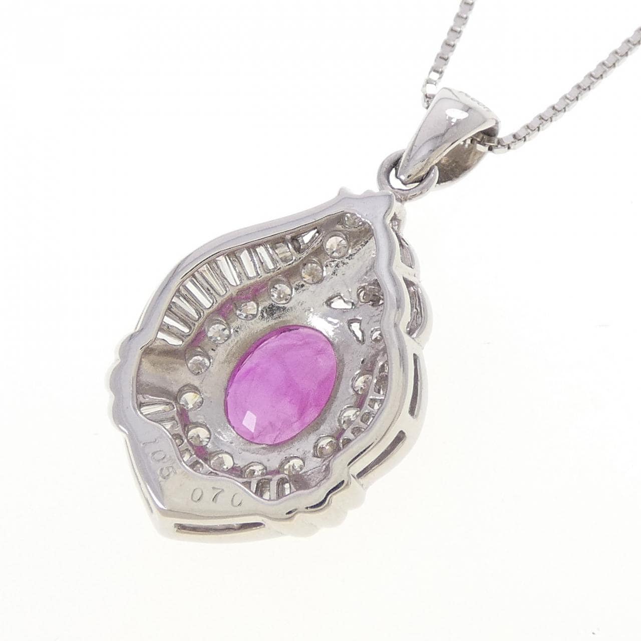 PT900/PT950 ルビー ネックレス 1.05CT