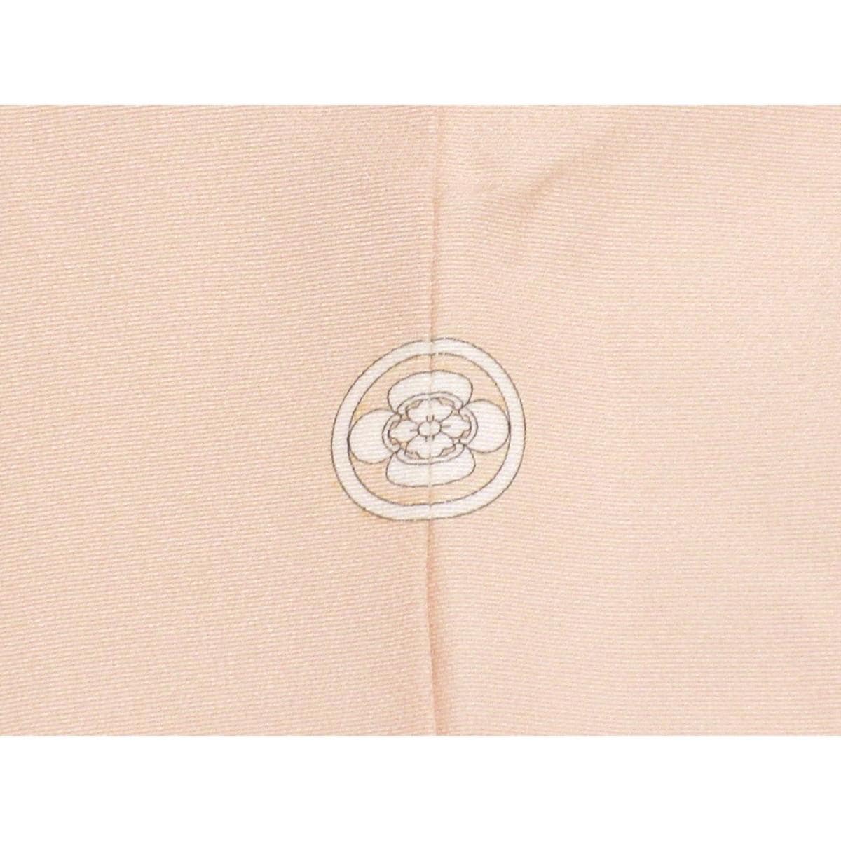 色留袖　友禅金彩加工　刺繍入り　丸に木瓜