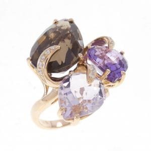 K18PG カラーストーン リング