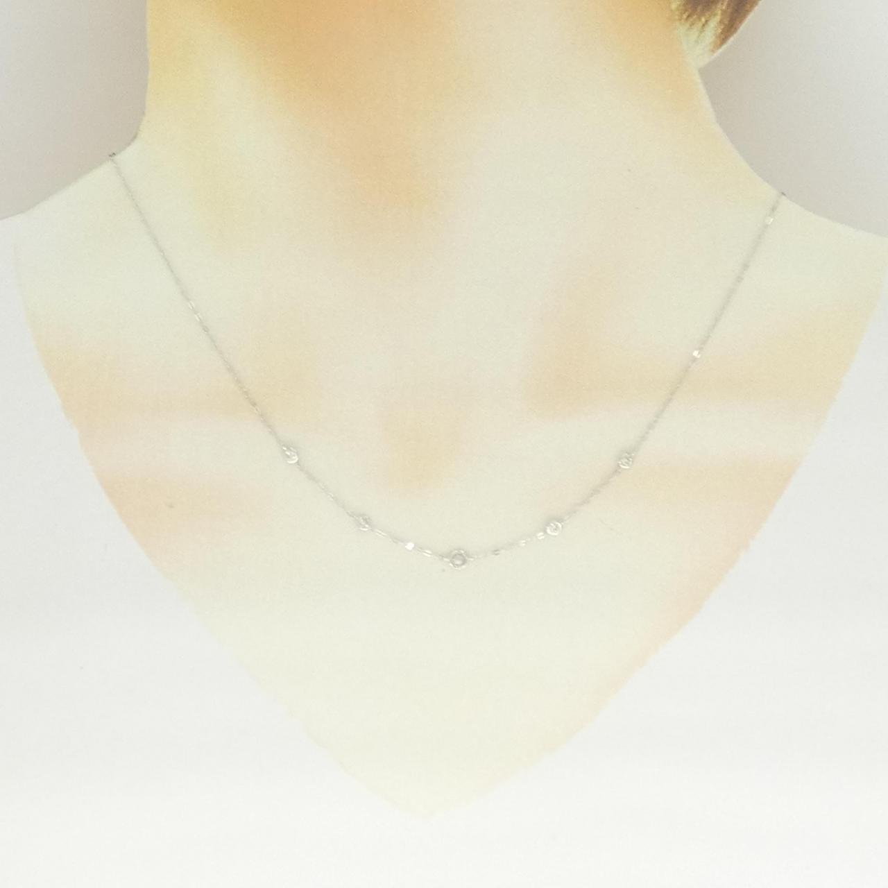 K18WG ダイヤモンド ネックレス 0.15CT