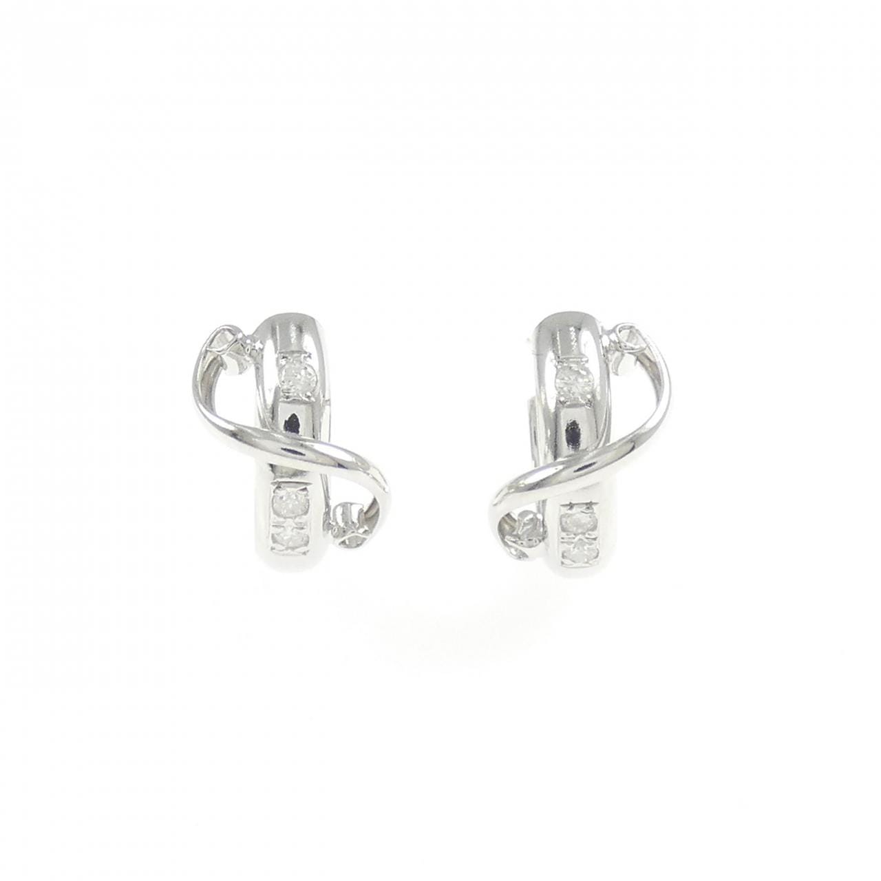 K14WG ダイヤモンド ピアス 0.06CT