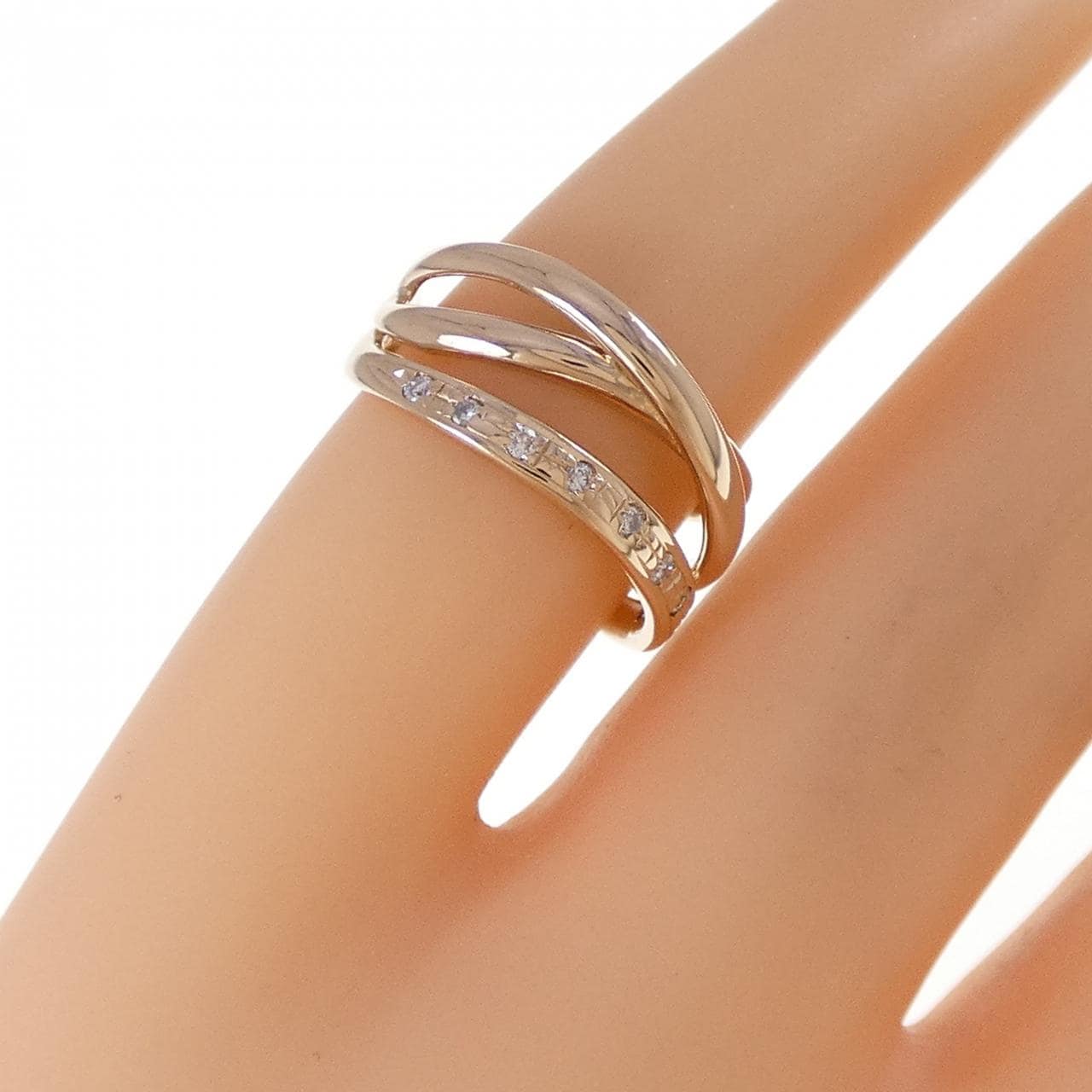 K18PG ダイヤモンド ピンキーリング 0.05CT