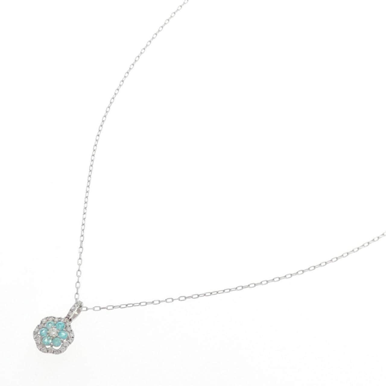 PT900/PT850 フラワー トルマリン ネックレス 0.12CT