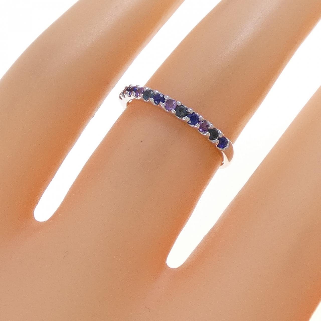 K18WG カラーストーン リング