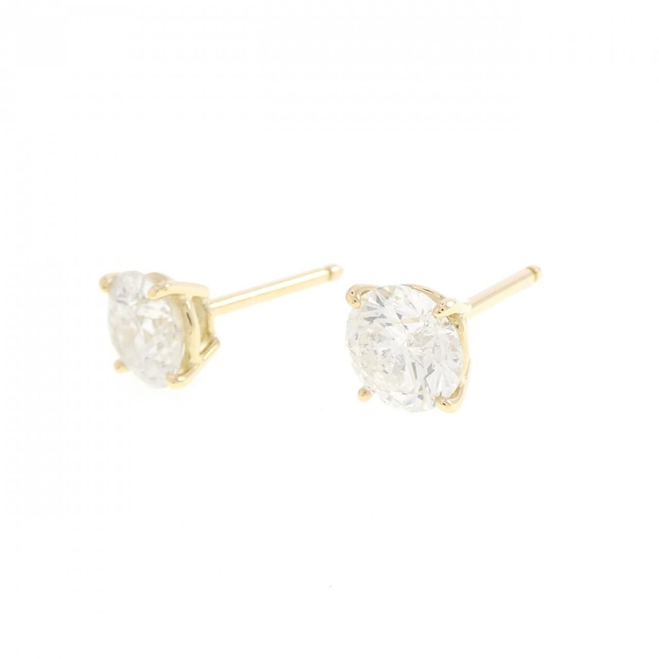 K18YG ダイヤモンド ピアス 1.022CT 1.072CT I I1-2 VG