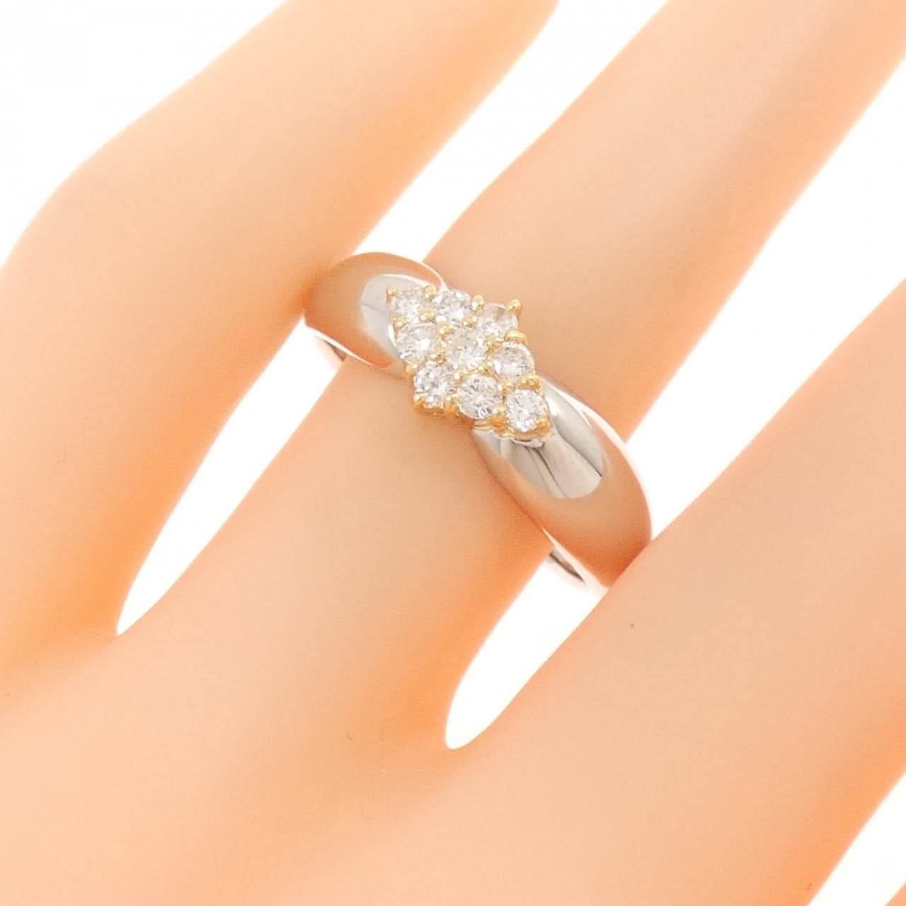 K18YG/PT900 ダイヤモンド リング 0.31CT