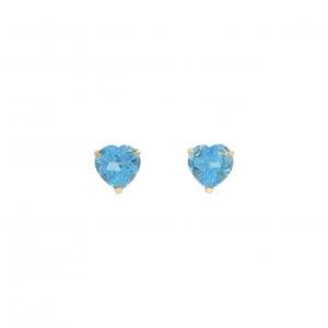 K18YG ハート ブルートパーズ ピアス 2.80CT