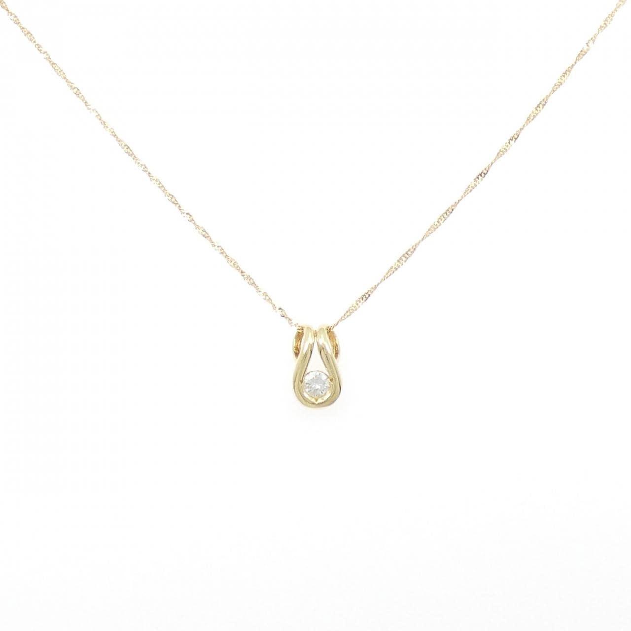 K18YG/750YG ダイヤモンド ネックレス 0.11CT