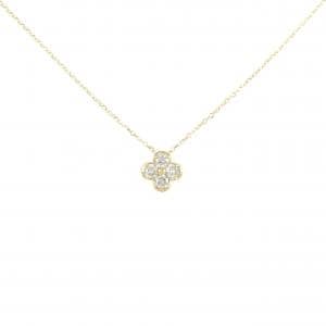 K18YG フラワー ダイヤモンド ネックレス 0.12CT