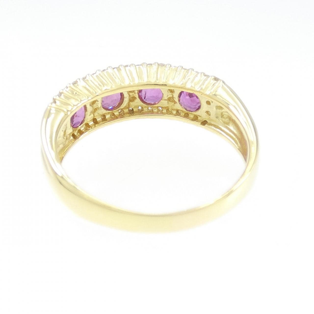 K18YG ルビー リング 0.90CT
