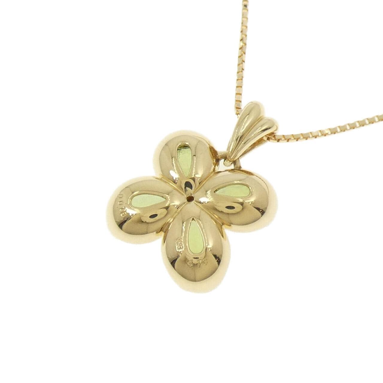 K18YG ペリドット ネックレス 4.73CT