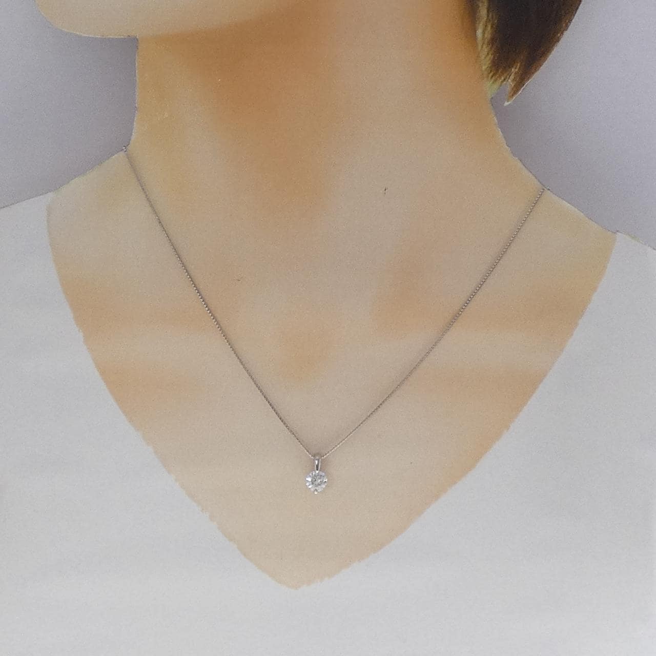 PT900/PT850 ソリティア ダイヤモンド ネックレス 1.000CT