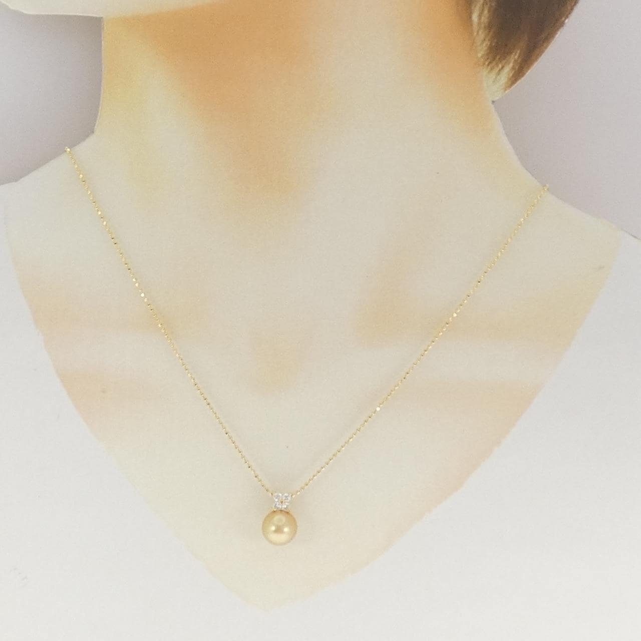 K18YG 白蝶パール ネックレス 9.4mm