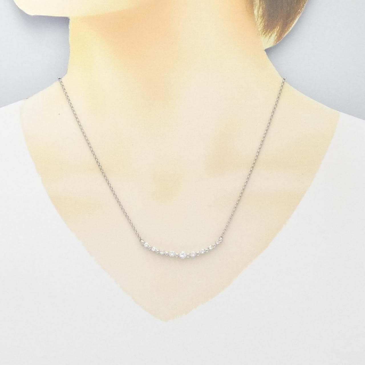 PT900/PT850 ダイヤモンド ネックレス 0.72CT