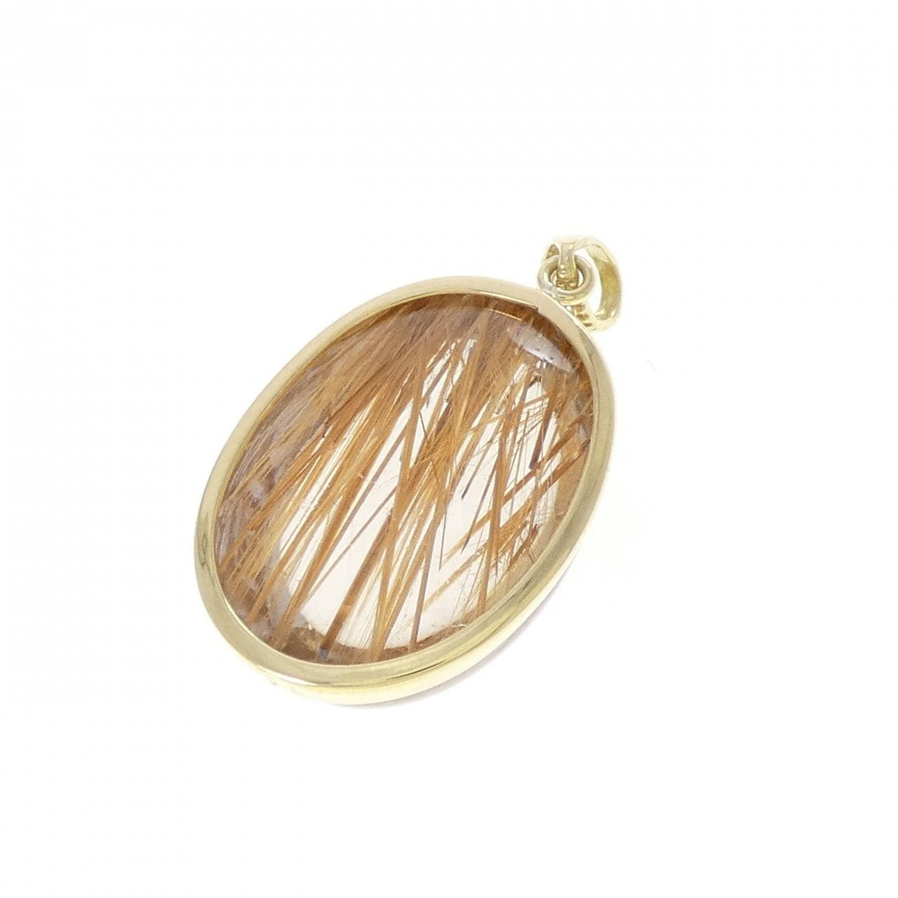 K18YG ルチルクオーツ ペンダント 14.00CT