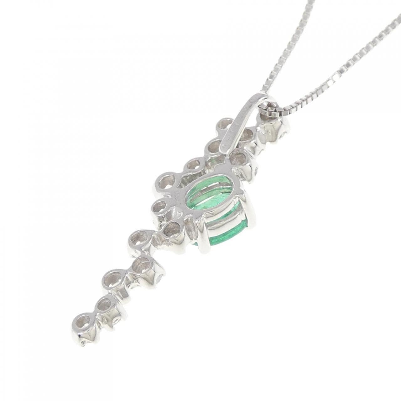 K18WG emerald necklace 0.60CT